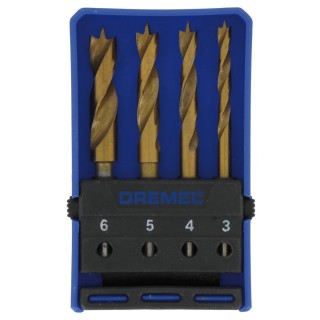 Dremel 4-Piece Titanium Coated Wood Drill Bit Set 3-6mm Shank Diameter 3.2mm for Dremel Tools 26150636JA