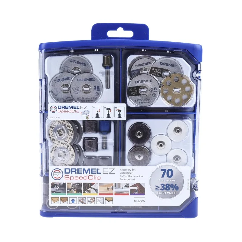 Dremel 70-Piece Multi-tool Accessory Kit with EZ SpeedClic System for Rotary Tools 2615E725JA