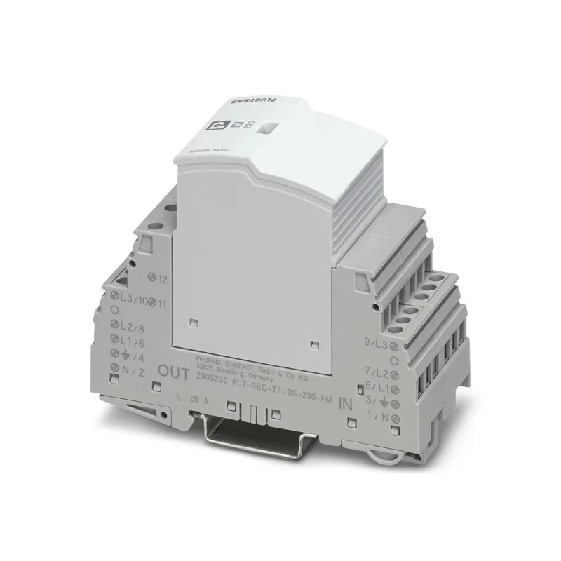 Phoenix Contact 3 Phase Surge Protector 1.5 kV DIN Rail Mount 2905230
