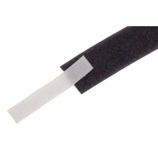 RS PRO Black Hook & Loop Tape 20mm Width 5m Length Polyamide Loop Type 100°C Max Operating Temperature 890-4225