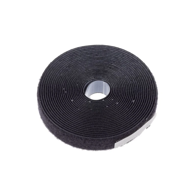 RS PRO Black Hook & Loop Tape 20mm Width 5m Length Polyamide Loop Type 100°C Max Operating Temperature 890-4225