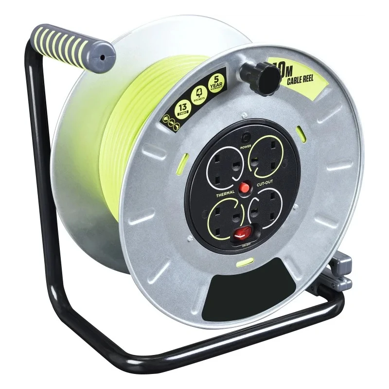 RS PRO 40m Cable Reel with 4 Socket Type G BS Sockets, 240V, 13A, HO5VV Series 889-2501