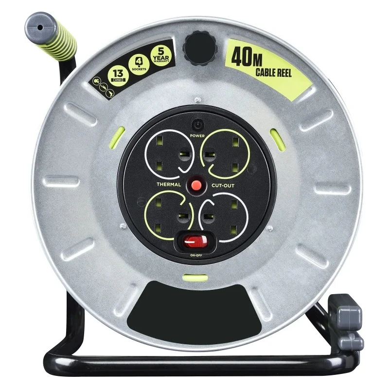 RS PRO 40m Cable Reel with 4 Socket Type G BS Sockets, 240V, 13A, HO5VV Series 889-2501