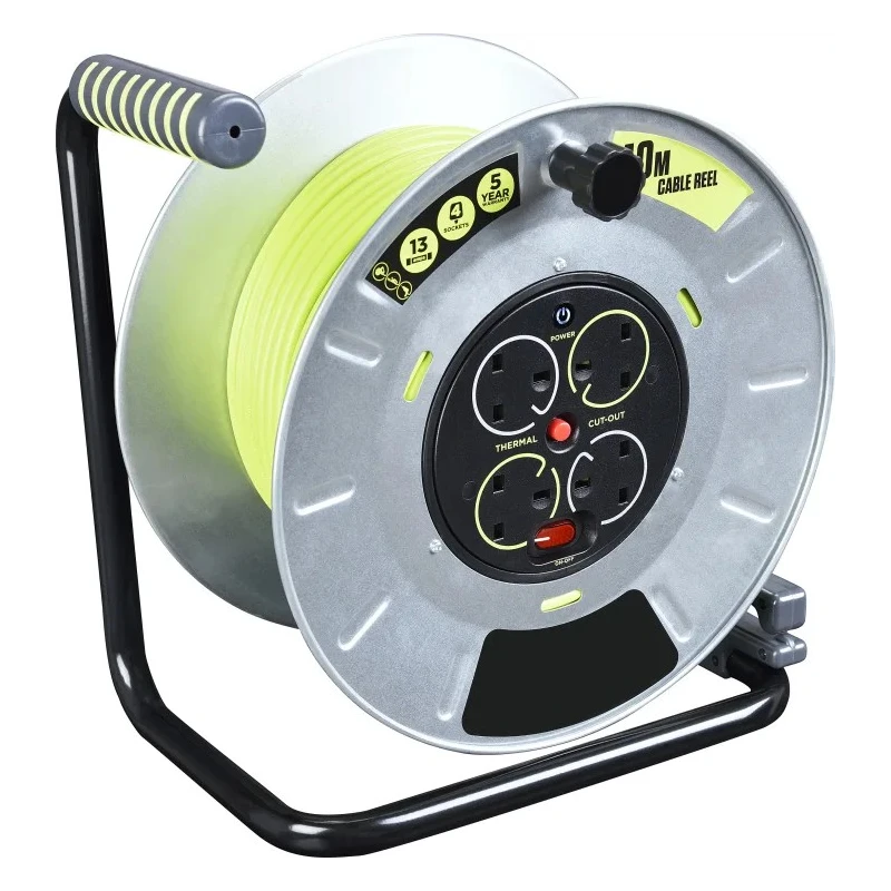 RS PRO 40m Cable Reel with 4 Socket Type G BS Sockets, 240V, 13A, HO5VV Series 889-2501