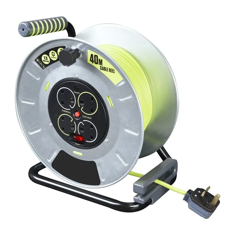 RS PRO 40m Cable Reel with 4 Socket Type G BS Sockets, 240V, 13A, HO5VV Series 889-2501