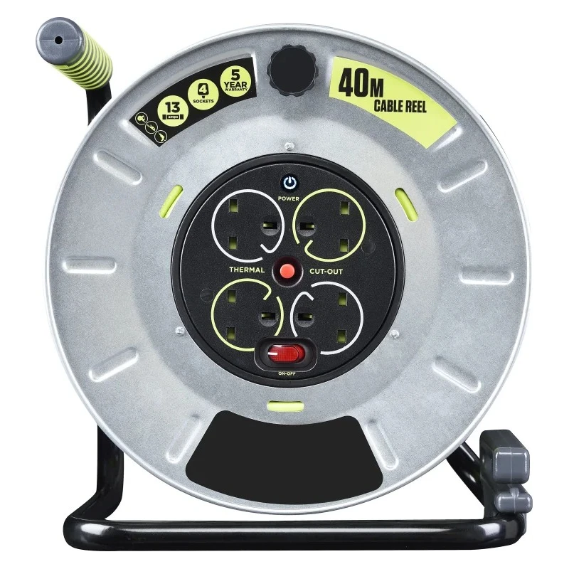 RS PRO 40m Cable Reel with 4 Socket Type G BS Sockets, 240V, 13A, HO5VV Series 889-2501