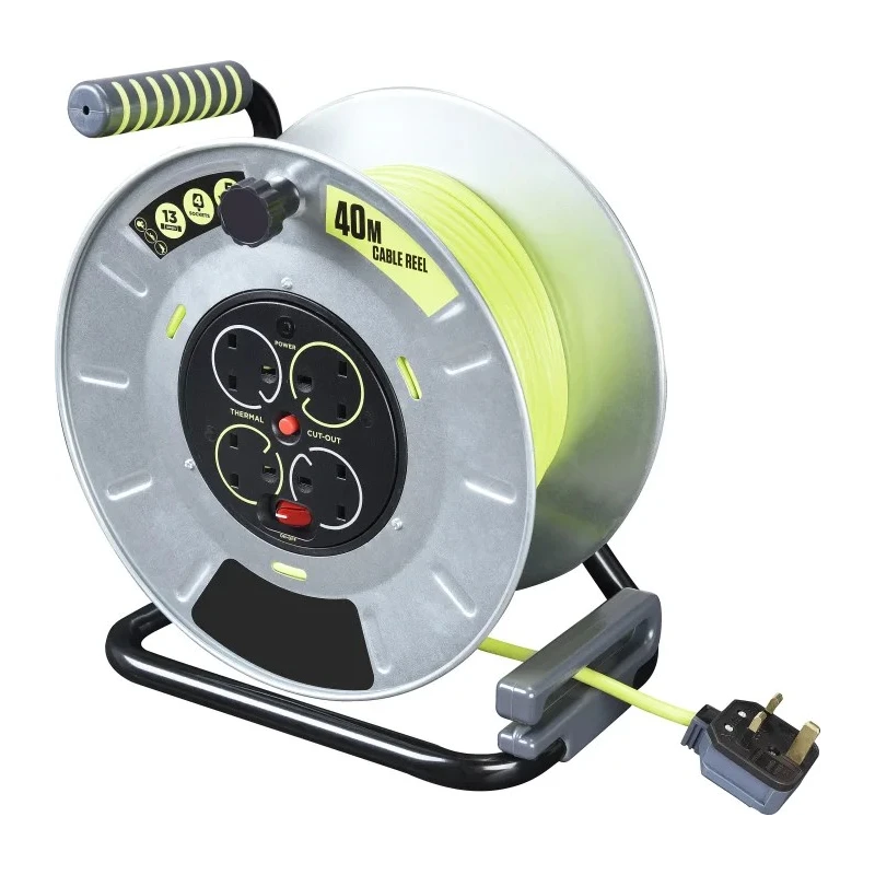 RS PRO 40m Cable Reel with 4 Socket Type G BS Sockets, 240V, 13A, HO5VV Series 889-2501