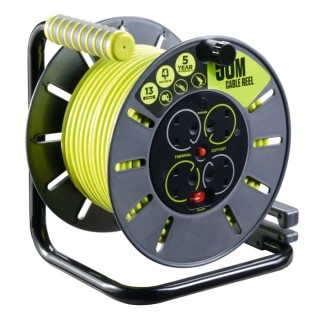 RS PRO 50 m 4 Socket Type G Cable Reel with 13A Current, 240V, Polyvinyl Chloride Jacket 889-2504