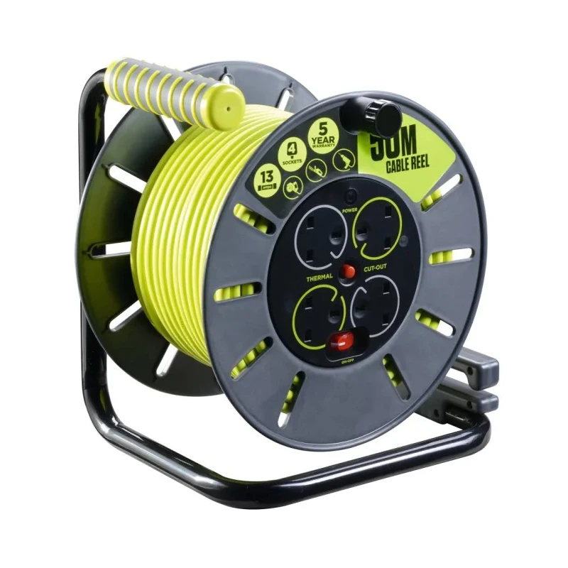 RS PRO 50 m 4 Socket Type G Cable Reel with 13A Current, 240V, Polyvinyl Chloride Jacket 889-2504