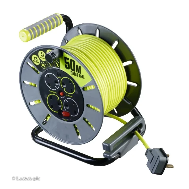 RS PRO 50 m 4 Socket Type G Cable Reel with 13A Current, 240V, Polyvinyl Chloride Jacket 889-2504