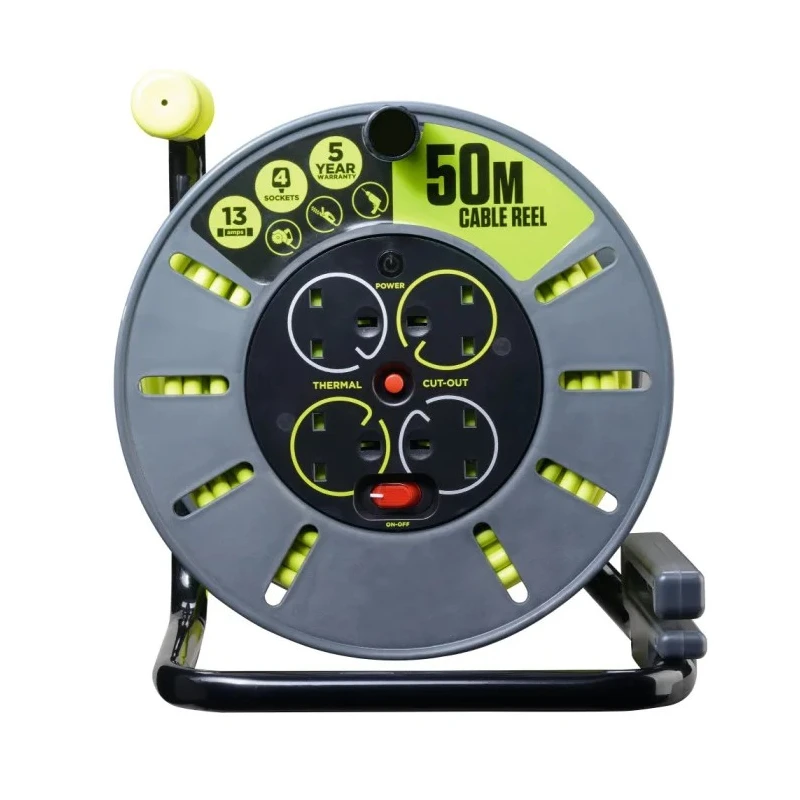 RS PRO 50 m 4 Socket Type G Cable Reel with 13A Current, 240V, Polyvinyl Chloride Jacket 889-2504