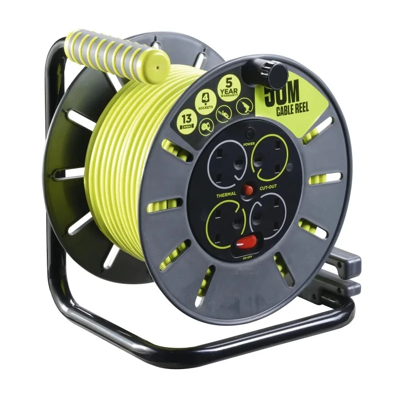 RS PRO 50 m 4 Socket Type G Cable Reel with 13A Current, 240V, Polyvinyl Chloride Jacket 889-2504