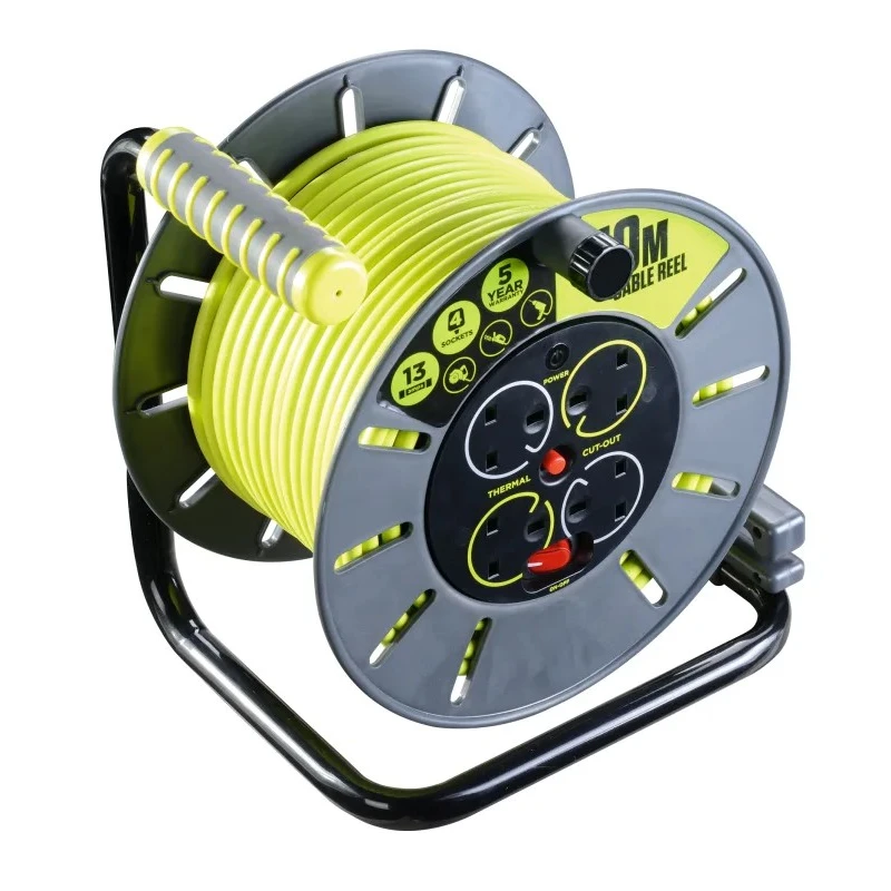 RS PRO 50 m 4 Socket Type G Cable Reel with 13A Current, 240V, Polyvinyl Chloride Jacket 889-2504