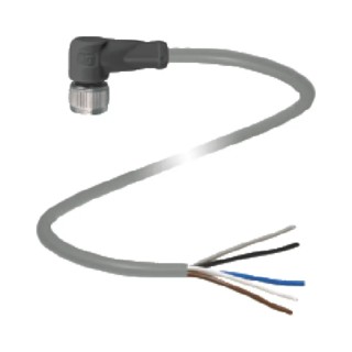 Pepperl + Fuchs Female 5 Way Right Angle to 5 Way Unterminated Sensor Actuator Cable 10 m V15-W-10M-PUR