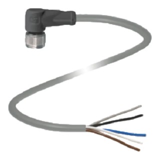 Pepperl + Fuchs Sensor Actuator Cable Female 5 Way Right Angle to 5 Way Unterminated, Polyurethane Jacket V15-W-2M-PUR
