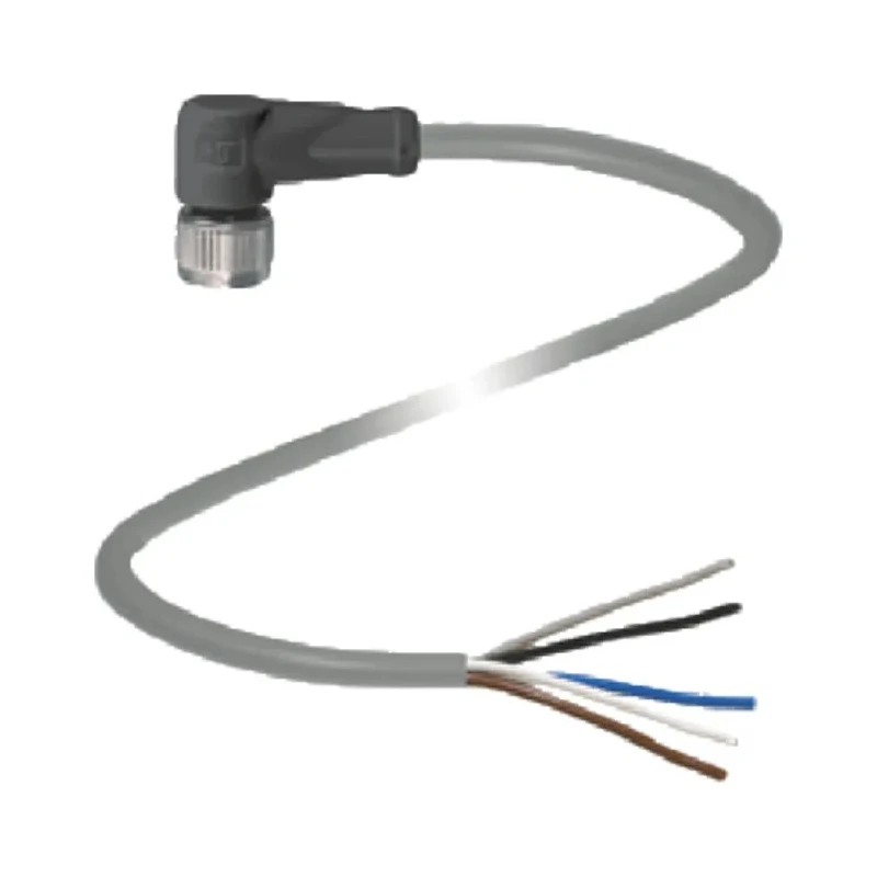 Pepperl + Fuchs Sensor Actuator Cable Female 5 Way Right Angle to 5 Way Unterminated, Polyurethane Jacket V15-W-2M-PUR