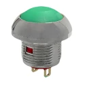 RS PRO Miniature Push Button Switch Momentary Panel Mount 13.6 mm Cutout SPST Green LED IP67 250V 891-9848