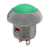 RS PRO Miniature Push Button Switch Momentary Panel Mount 13.6 mm Cutout SPST Green LED IP67 250V 891-9848