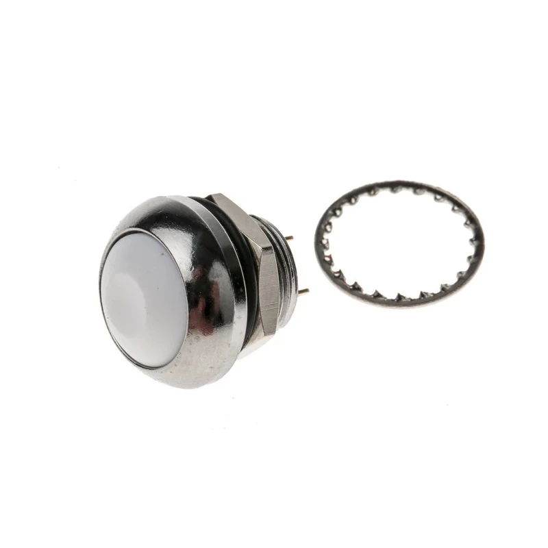 RS PRO Miniature Push Button Switch Momentary Panel Mount 13.6 mm Cutout SPST White LED IP67 250V 891-9845