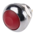 RS PRO Miniature Push Button Switch Momentary Panel Mount 13.6 mm Cutout SPST Red LED IP67 250 V 200 mA 891-9832
