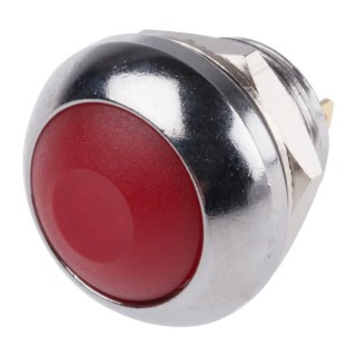 RS PRO Miniature Push Button Switch Momentary Panel Mount 13.6 mm Cutout SPST Red LED IP67 250 V 200 mA 891-9832