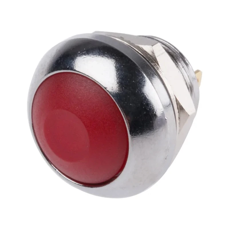 RS PRO Miniature Push Button Switch Momentary Panel Mount 13.6 mm Cutout SPST Red LED IP67 250 V 200 mA 891-9832