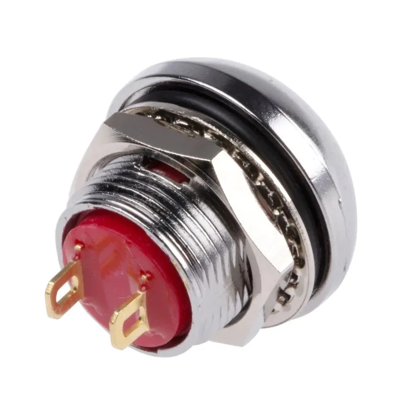 RS PRO Miniature Push Button Switch Momentary Panel Mount 13.6 mm Cutout SPST Red LED IP67 250 V 200 mA 891-9832