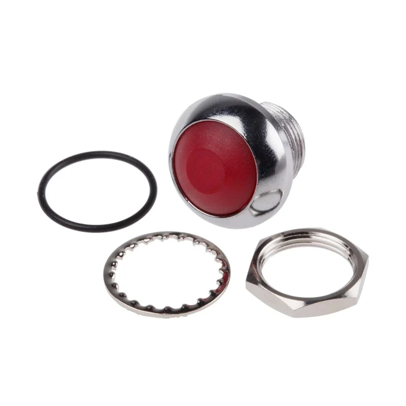 RS PRO Miniature Push Button Switch Momentary Panel Mount 13.6 mm Cutout SPST Red LED IP67 250 V 200 mA 891-9832