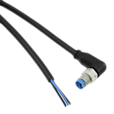 TE Connectivity Male 3 Way Right Angle to Unterminated Sensor Actuator Cable 1.5 m Black Polypropylene Jacket 3 2273008-1