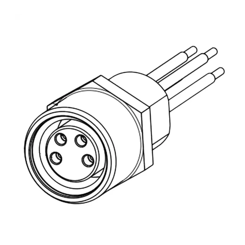 TE Connectivity Circular Connector 4 Contacts Panel Mount Socket Female M8 Series IP67 30V 4A 1-2120959-1