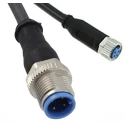TE Connectivity Female 4 Way Straight to Male 4 Way Straight Sensor Actuator Cable 1.5 m 2273111-4