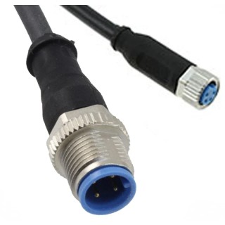 TE Connectivity Female 4 Way Straight to Male 4 Way Straight Sensor Actuator Cable 1.5 m 2273111-4