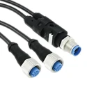 TE Connectivity Male 4 Way Straight to Female 4 Way M12 x 2 Sensor Actuator Cable 1.5 m 250V AC 1-2273107-4