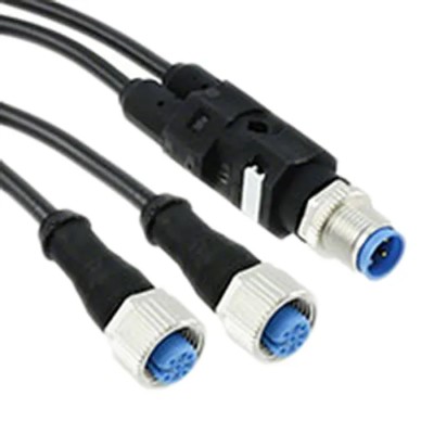 TE Connectivity Male 4 Way Straight to Female 4 Way M12 x 2 Sensor Actuator Cable 1.5 m 250V AC 1-2273107-4