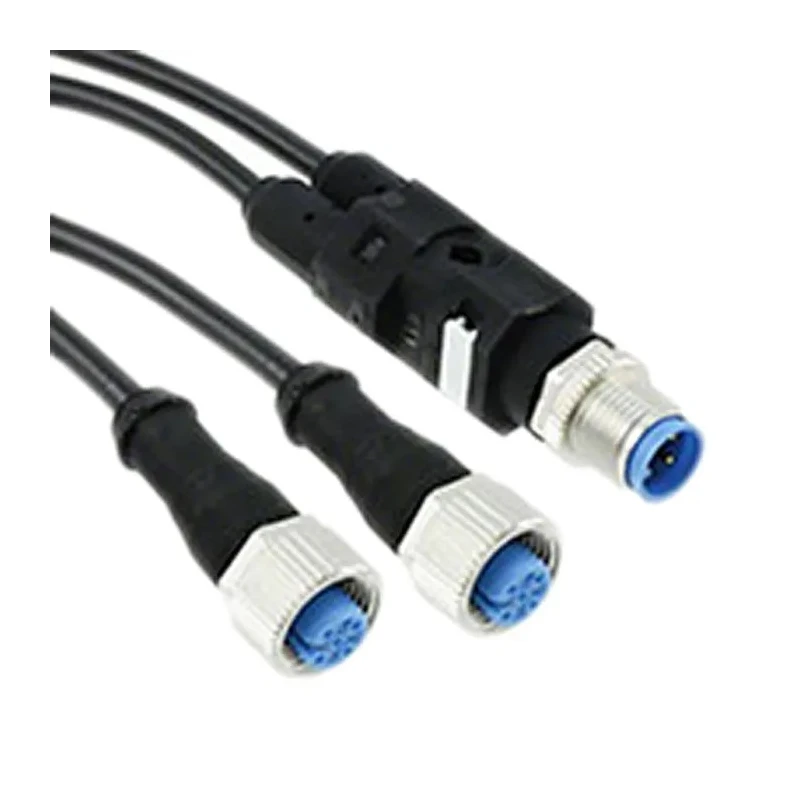 TE Connectivity Male 4 Way Straight to Female 4 Way M12 x 2 Sensor Actuator Cable 1.5 m 250V AC 1-2273107-4