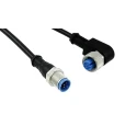 TE Connectivity Female 5 Way Right Angle to Male 5 Way Straight Sensor Actuator Cable 24V DC, 1.5 m, Black Jacket 3-2273127-4