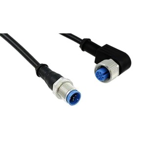 TE Connectivity Female 5 Way Right Angle to Male 5 Way Straight Sensor Actuator Cable 24V DC, 1.5 m, Black Jacket 3-2273127-4