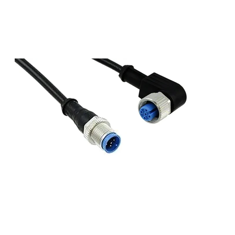 TE Connectivity Female 5 Way Right Angle to Male 5 Way Straight Sensor Actuator Cable 24V DC, 1.5 m, Black Jacket 3-2273127-4