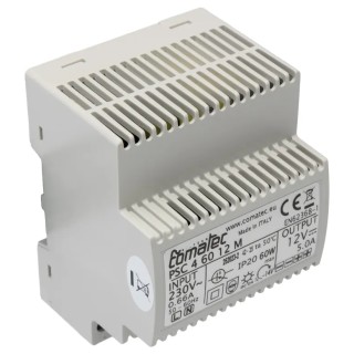 Comatec DIN Rail Power Supply 264V AC Input 12V DC, 5A Output, 60W PSC4.60.12M
