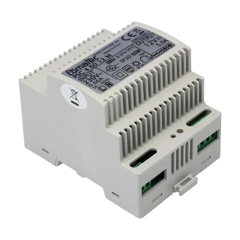 Comatec DIN Rail Power Supply 264V AC Input 12V DC, 5A Output, 60W PSC4.60.12M