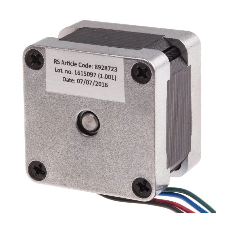 RS PRO High Torque Hybrid Stepper Motor 9V, 0.21Nm Holding Torque, 1.8° Step Angle, 39.2 x 39.2 mm Frame, 5 mm 892-8723