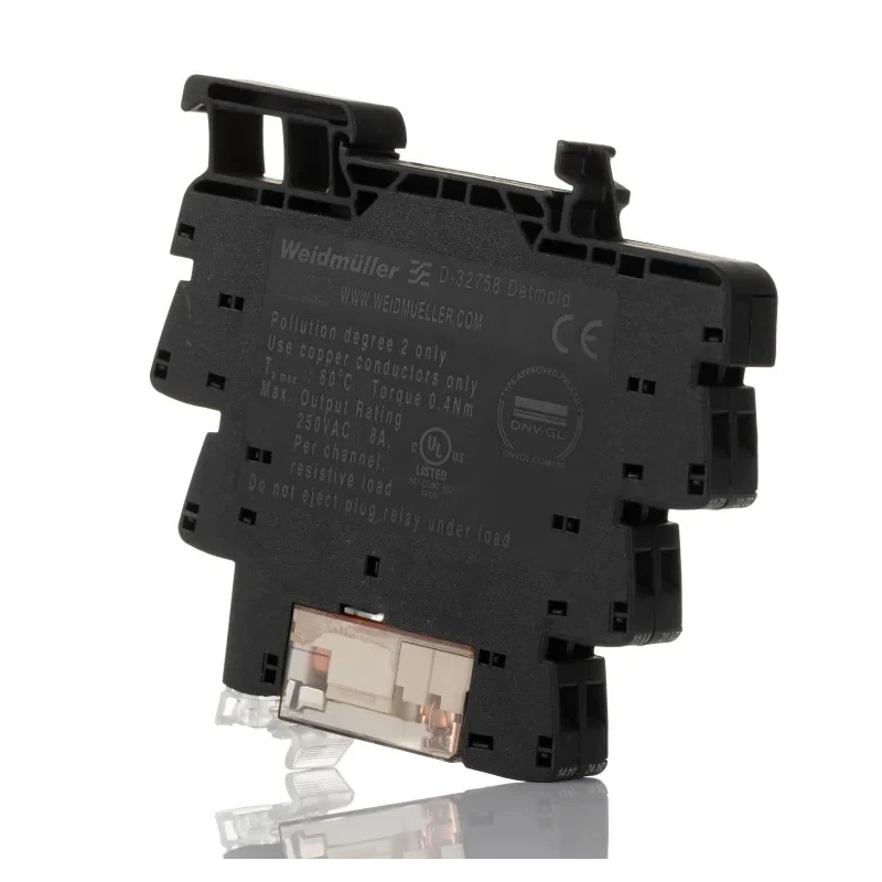 Weidmüller TRS Series Interface Relay DIN Rail Mount 24V Coil DPDT 20mA 1123490000