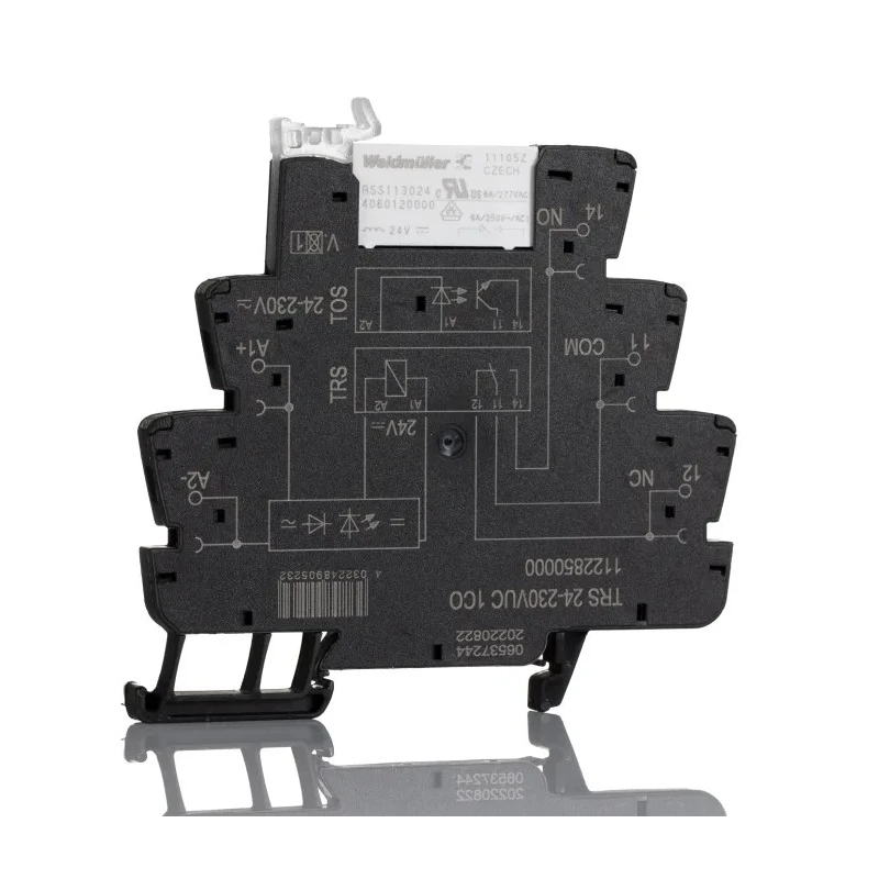 Weidmüller Interface Relay DIN Rail Mount, TRS Series, 230V AC/DC Coil, 24 V AC/DC Coil, SPDT Contact, 22mA Coil 1122850000