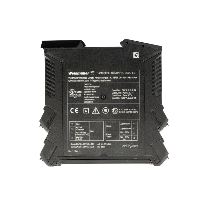 Weidmüller ACT20P Series Signal Conditioner Current/Voltage Input Current Output 230V AC Supply ATEX ACT20P