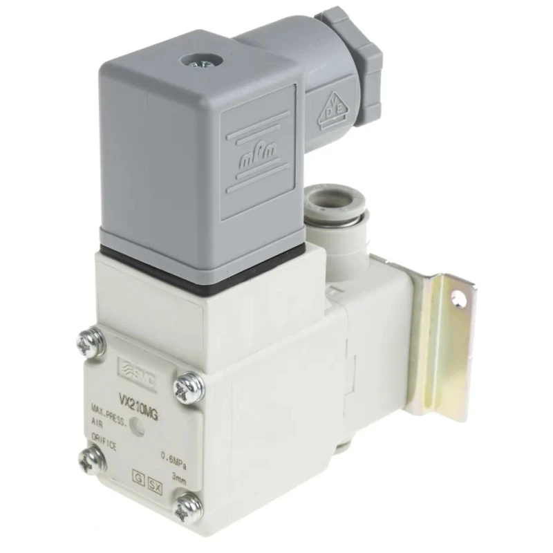 SMC Pneumatic Solenoid Valve 2/2 Solenoid/Spring Rc Threaded 8 mm Port Size 24V DC Coil 4.5W Power VX210MG