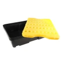 RS PRO Spill Control Spill Tray with Grate Polyethylene 20L Industrial Storage 893-0369