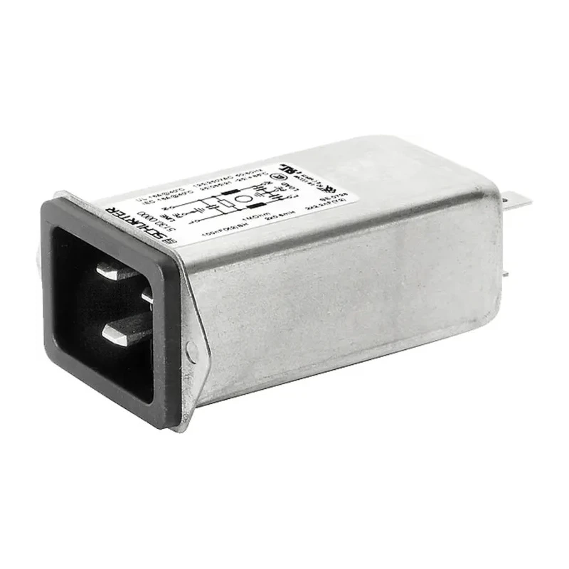 Schurter IEC Connector C20 Male 16A 250V AC Screw Mount Quick Connect 5130.0000.21