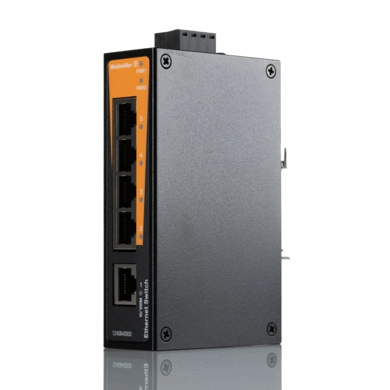 Weidmüller Unmanaged 5 Port Ethernet Switch with 5 RJ45 and 2 SFP Ports IE-SW-BL05-5TX