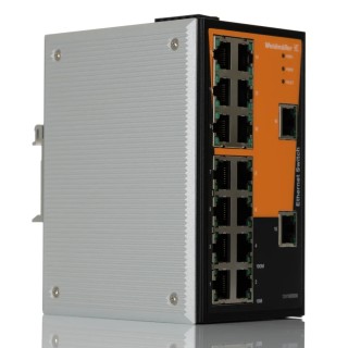 Weidmüller Unmanaged Ethernet Switch 16 RJ45 Ports 2 SFP Ports Rack Mount 135x80.5x105mm 1241000000