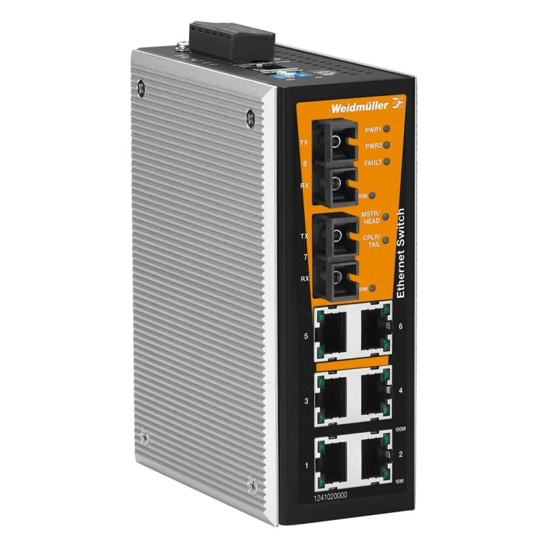 Weidmüller Value Line Series DIN Rail Ethernet Switch, 6 RJ45 Ports, 100Mbps Transmission, 24 V 1344770000